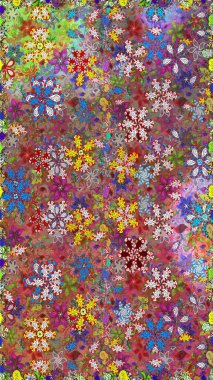 Kahverengi ve kırmızı renkte çiçekler. Çiçeklerle kusursuz desen. El çizimi. Suluboya çizimi.