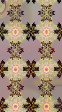 Raster illüstrasyonu. Küçük çiçekli yay deseni çiz. Suluboya stilinde bej ve nötr renkler üzerine.