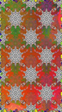 Kahverengi renklerde. Raster illüstrasyonu. Kahverengi renkte kahverengi papatya deseni.