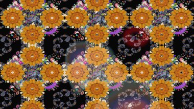Raster deseni. Çiçekli çiçek deseni, suluboya. Süslü kumaş deseni.