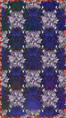 Moda baskısı. Dekorasyon ve tasarım için güzel bir desen. Ton halinde. Suluboya desensiz çiçek buketi. Çiçeğin suluboya çizimlerinin zarif deseni.