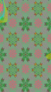 Çiçek yeşili eskiz deseni. Raster çiçek izi. Klasik taslak çizimi.