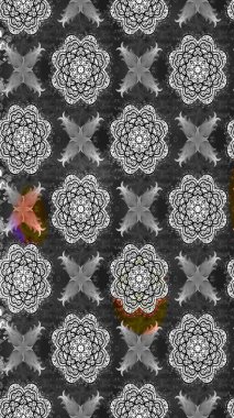 Robot resim. Raster illüstrasyonu. Küçük çiçekte sevimli çiçek deseni var..