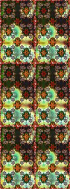 Kusursuz dekoratif arka plan, çiçek mandala. Raster illüstrasyonu. Kahverengi renklerde. Çiçek..