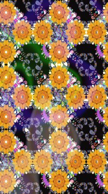 Sarı renkli vadi çiçekleri. Çiçeksel çizim kalıbının çizimi.