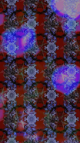 Üzerinde gelincikler ve vadi zambakları olan renkli çiçek desenli nakış deseni. Tekstil tasarımı için mor renkli geleneksel halk çiçekleri buketi.