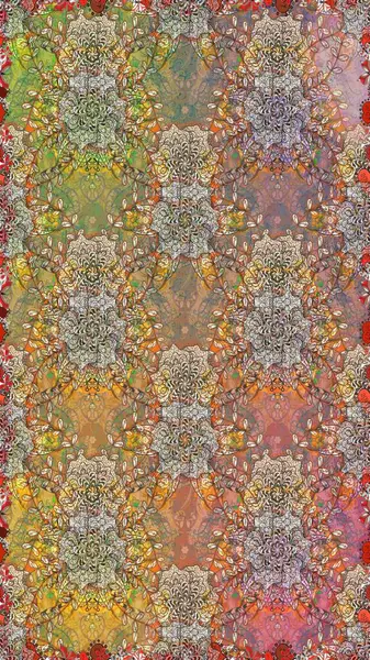 Kahverengi renklerde bahar çiçekleri. Çiçekli karalama şeklinde Raster çiçek deseni. Raster illüstrasyonu.