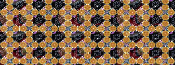 Küçük çiçekteki sevimli çiçek deseni. Raster illüstrasyonu. Güzel kumaş deseni. Güzel karalamalı çiçek deseni çiz..