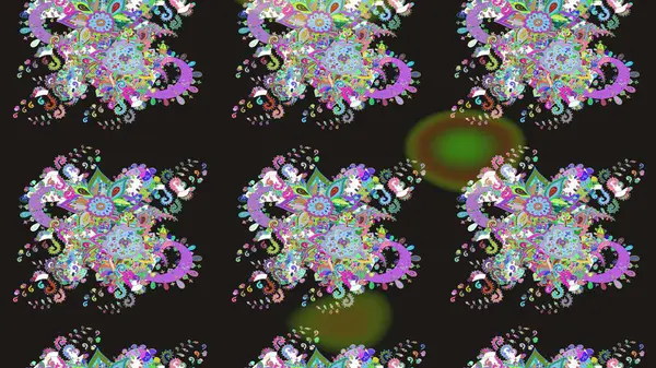 Düz Çiçek Elementleri Tasarımı. Renkli Bahar Teması eskiz kalıbı. Raster..