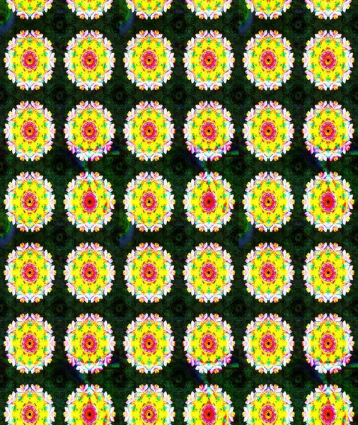 Sarı renkli güzel bir tekstil. Raster illüstrasyonu. Suluboya çiçekli çiçek deseni.