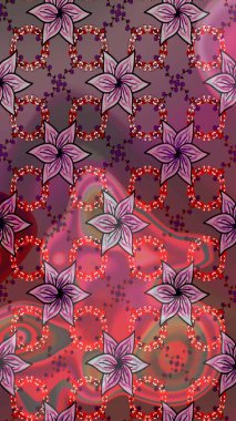 Renkli Yaz Temalı eskiz kalıbı. Düz Çiçek Elementleri Tasarımı. Çiçekli eskiz çizimi. Kahverengi renkte çiçekler.