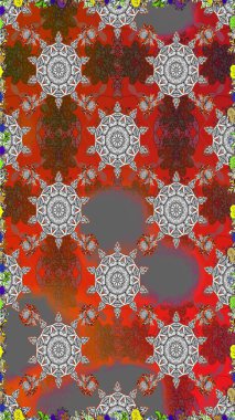 Küçük çiçekte güzel bir desen var. - Gri ve kahverengi çiçekler. Çiçek kolajı. Çiçek arkaplan. Raster deseni. Çiçek kompozisyonu. Doğa.