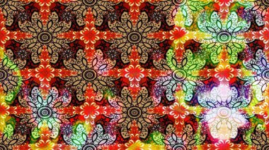 Oldukça eski bir besin torbası deseni, küçük kırmızı renkte, çiçekler. Millefleur 'lar. Tekstil, kumaş, kapaklar, duvar kağıtları, baskı, paket, koleksiyon defteri, örgü, dekupaj için çiçek arkaplanı..