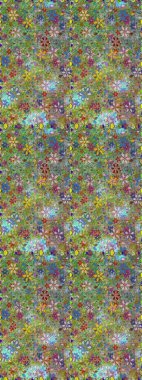 Renkli, pürüzsüz desen. Raster illüstrasyonu. Çiçek arkaplan. Yeşil ve nötr renklerde şirin tekstil tarzında. Çiçek duvar kağıdı.