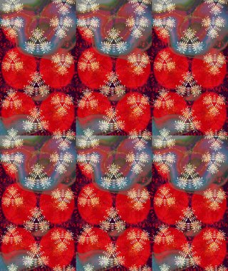 Kırmızı renkte çiçekler. Sevimli çiçek raster deseni. Sketch Colour Spring Theme eskiz kalıbı. Düz Çiçek Elementleri Tasarımı.