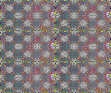 Kusursuz çiçek deseni. Raster illüstrasyonu. Gri ve nötr renklerde Asyalı tekstil.