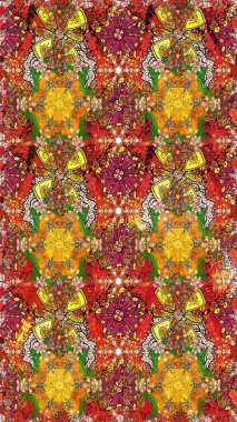 Raster illüstrasyonu. Organik motif arka planı. Kusursuz desen. Ultraviyole kumaş deseni.