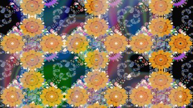 Tony 'nin kumaş kalıbını çiz. Raster illüstrasyonu. Modaya uygun kumaş deseni. Küçük çiçekte sevimli çiçek deseni var..