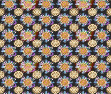 Raster illüstrasyonu. Gri ve bej renklerde bahar çiçekleri. Raster çiçek desenli ve çiçekli..