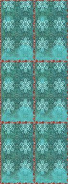 Mavi renkli çiçekler. Raster illüstrasyonu. El çizimi çiçekleri olan soyut, pürüzsüz desen.