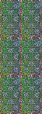 Yeşil renklerde. Raster illüstrasyonu. Yeşil renkte yeşil papatya deseni.