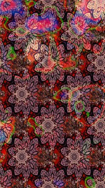 Raster illüstrasyonu. Küçük çiçekli şirin bir desen. Çiçek ve yapraklı çiçek deseni.