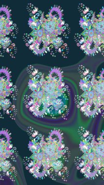 Tomurcukları çiçek olan sevimli bir çiçek deseni. Raster. Eskiz geçmişi. Raster illüstrasyonu. Eski usul. Kumaş, tekstil ve duvar kağıdı baskısı için..