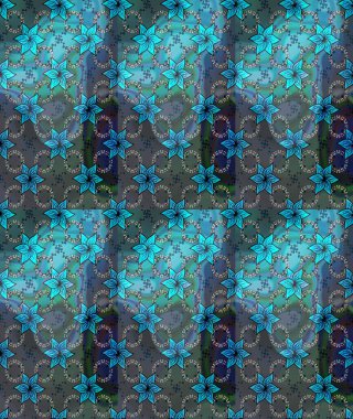 Sevimli küçük çiçek desenle. Raster resim. Çiçek desenli çiçek ve yaprakları ile.