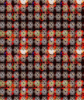 Düz Çiçek Elementleri Tasarımı. Raster illüstrasyonundaki çiçek desenli çizim. Renkli Bahar Teması eskiz kalıbı. Siyah renkte çiçekler.