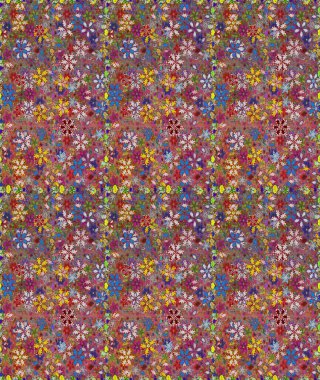 Kahverengi renkli çiçekler. Kumaş desenli papatya çiçekleri ayrıntıları.