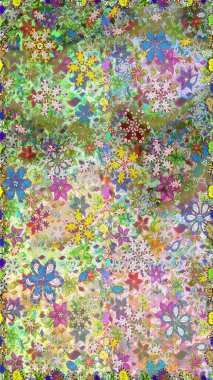 Raster. Güzel suluboya çiçekler, parlak renkler inspineutral çiçek desenli dikişsiz arka plan..