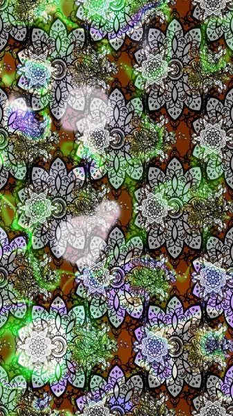 Raster Moda kumaş deseni. Şirin çiçekler. Çizgi çizimi deseni.