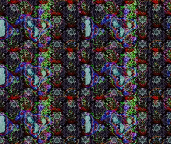 Yatak çarşafları, ceket, paket tasarımı, kumaş ve moda kavramları için tekstil baskısı. Eskiz modeli etnik tasarım. Çiçekleri, deniz kabukları, mandalaları ve suluboya efektleri olan deniz altyapısı.