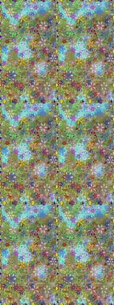 Şirin, zarif çiçekler Raster illüstrasyonu. Yapraklı kusursuz desen. Tekstil için figür. Poster ya da kapak için arka plan. Davetiye ve kartpostal tasarımı için dekoratif çiçek unsurları.