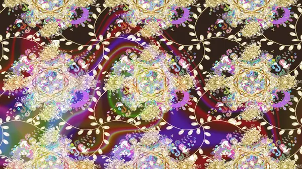 Raster illüstrasyonundaki çiçek desenli çizim. Tarafsız renklerde çiçekler.