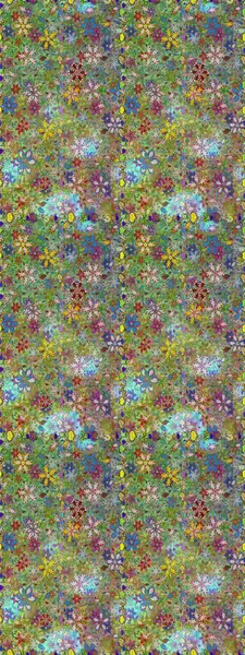 Renkli, pürüzsüz desen. Raster illüstrasyonu. Çiçek arkaplan. Yeşil ve nötr renklerde şirin tekstil tarzında. Çiçek duvar kağıdı.