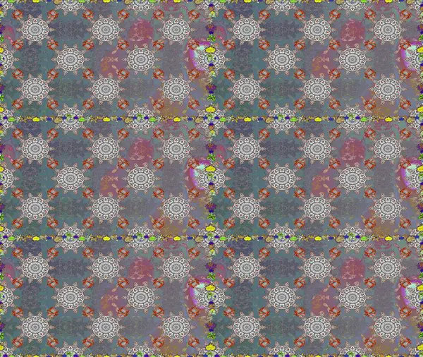 Kusursuz çiçek deseni. Raster illüstrasyonu. Gri ve nötr renklerde Asyalı tekstil.