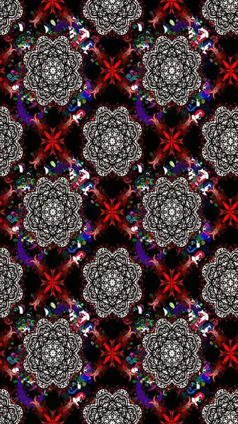 Küçük renkli çiçekler. Moda baskıları için zarif bir şablon. Küçük çiçekte güzel bir desen. Siyah çiçekli bahar çiçekleri. Motley illüstrasyonu.