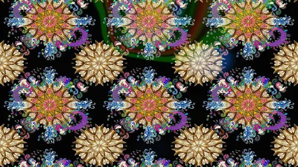 Raster illüstrasyonu. Çiçek buketleriyle klasik bir eskiz şekli. Siyah renklerde.