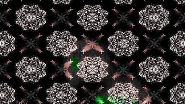 El çizimi. Çiçekli, yapraklı, çiçek desenli eskiz. Raster illüstrasyonu.