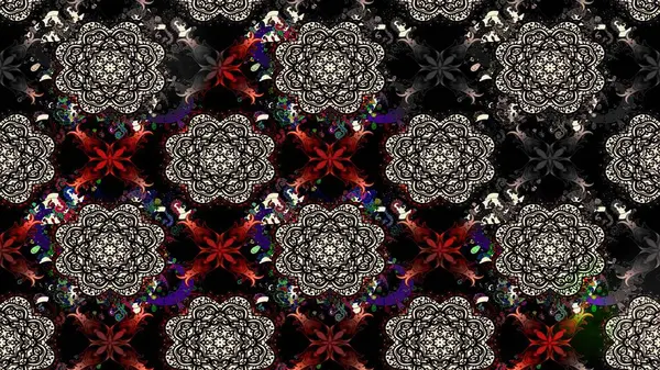 Çiçekli bahar çiçekleri. Moda baskıları için zarif bir şablon. Motley illüstrasyonu. Robot resim. Küçük renkli çiçekler. Küçük çiçekte şirin desenler.