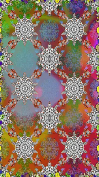 Kusursuz bir arka plan modeli. Suluboya, elle çizilmiş. Gri ve kahverengi yapraklı yabani çiçekler. Raster illüstrasyonu.