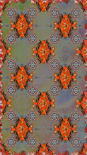 Çiçekli karalama şeklinde Raster çiçek deseni. Gri ve kahverengi renkli çiçekler. Yumuşak, bahar çiçekli arka plan.