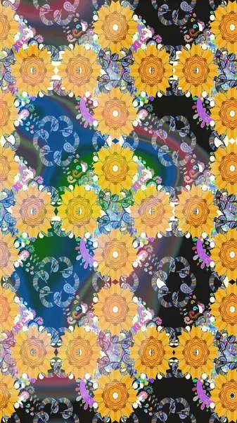 Sarı renkli çiçekler. Elle boyanmış suluboya resim çizimi çiçekler ve bitkiler.