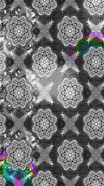 Yaprak ve çiçeklerin suluboya resimleri, gri renkte çizimler. Gri renklerde bahar çiçekleri. Raster illüstrasyonu.