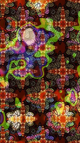 Renkli Bahar Teması eskiz kalıbı. Düz Çiçek Elementleri Tasarımı. Raster illüstrasyonundaki çiçek desenli çizim. Güzel kumaş deseni.