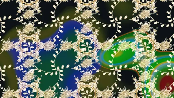 Çiçek ve yapraklı çiçek deseni. Raster illüstrasyonu. Küçük çiçekli şirin desen.