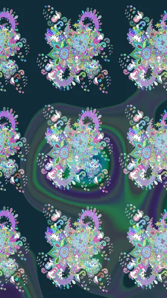 Tomurcukları çiçek olan sevimli bir çiçek deseni. Raster. Eskiz geçmişi. Raster illüstrasyonu. Eski usul. Kumaş, tekstil ve duvar kağıdı baskısı için..