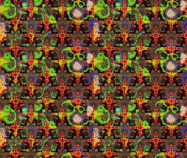 Raster illüstrasyonu. Suluboya çiçekli çiçek deseni. Siyah renkte güzel tekstil.