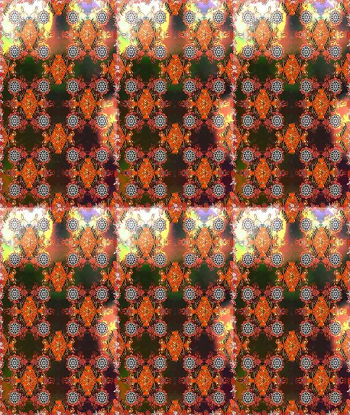 Renkli Yaz Temalı Kusursuz Arkaplan. Düz Çiçek Elementleri Tasarımı. Raster Illustrasyon 'da moda olmayan çiçek deseni. Güzel kumaş deseni.